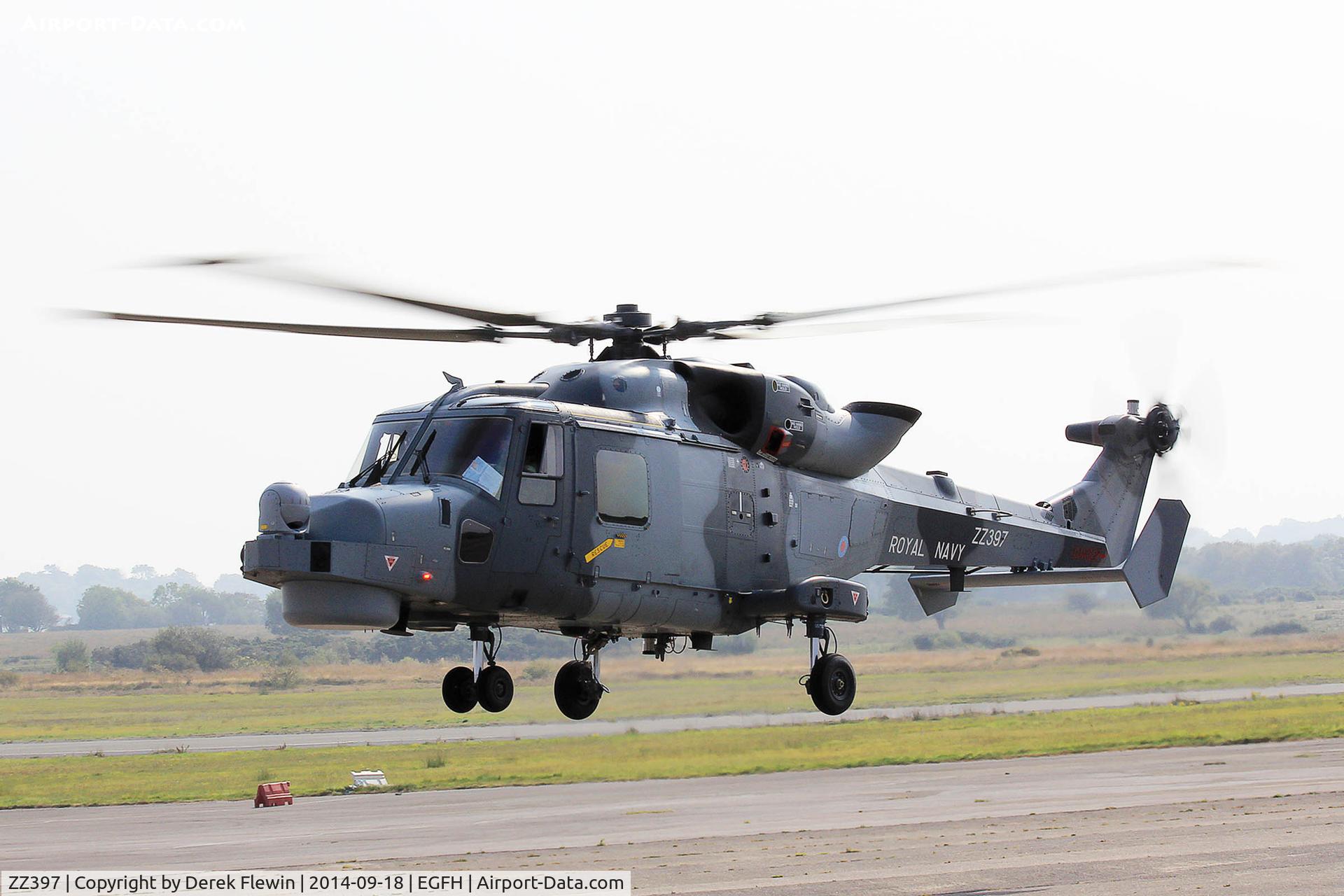 ZZ397, 2013 AgustaWestland AW-159 Wildcat HMA.2 C/N 482, Royal Navy Wildcat HMA.1, call sign, Talon 704, seen hover taxxing at EGFH.