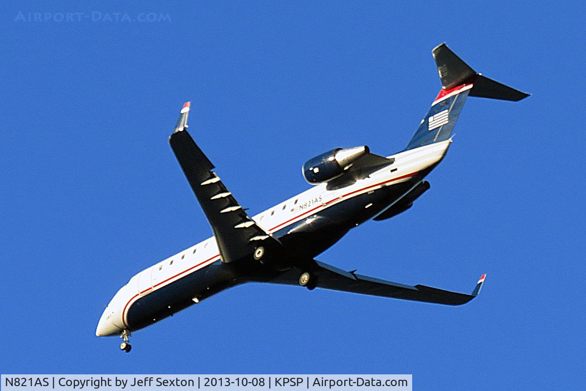N821AS, 1997 Canadair CRJ-200LR (CL-600-2B19) C/N 7194, On approach to Palm Springs Intl.