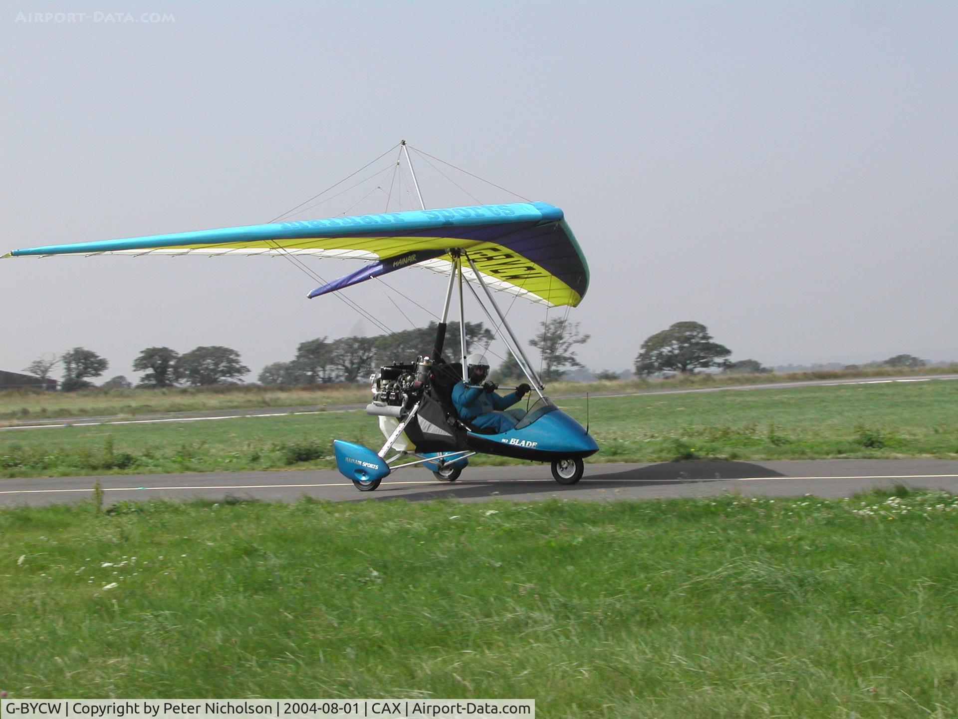 G-BYCW, 1999 Mainair Blade 912 C/N 1185-1198-7-W988, This Mainair Blade 912 microlight attended the 2004 Carlisle Fly-in.