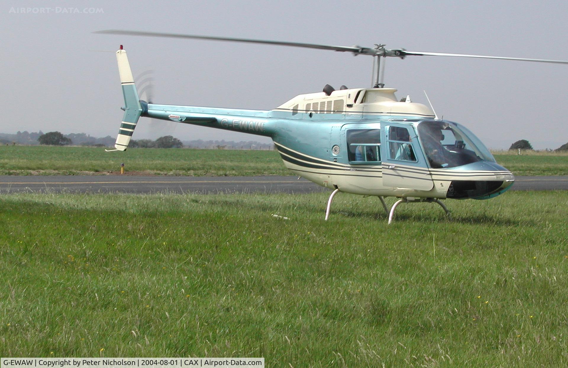 G-EWAW, 1987 Bell 206B-3 JetRanger III C/N 3955, This Bell 206B JetRanger III attended the 2004 Carlisle Fly-in.