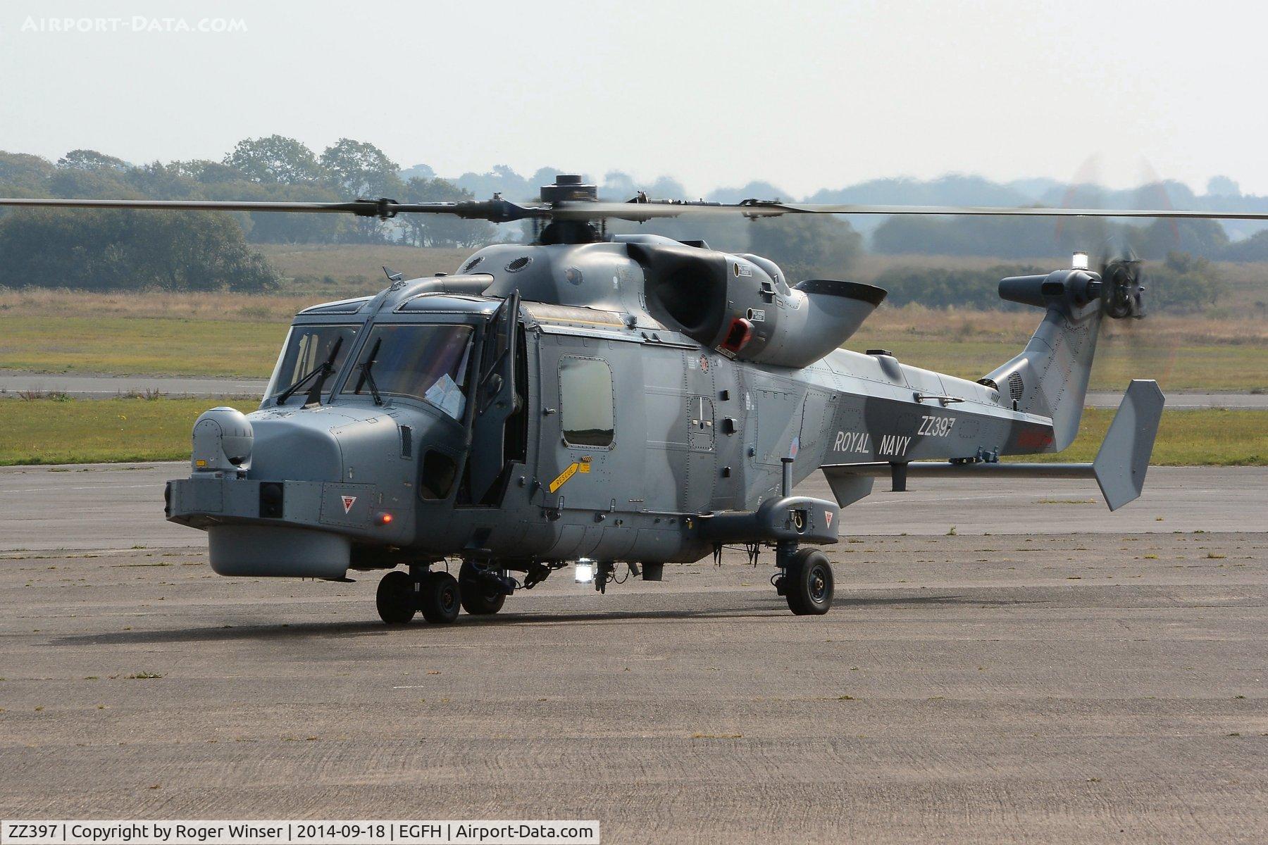 ZZ397, 2013 AgustaWestland AW-159 Wildcat HMA.2 C/N 482, Visiting Navy Wildcat HMA.2 helicopter operated by AgustaWestland, Yeovil. 