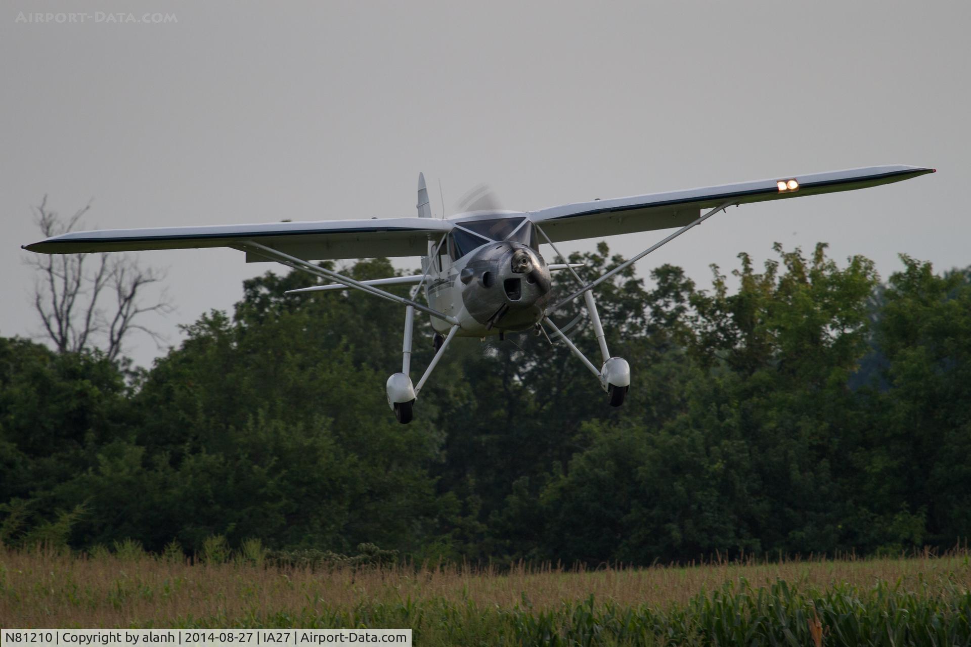 N81210, 1946 Fairchild 24R-46 C/N R46-111, Finals at Antique Airfield, Blakesburg