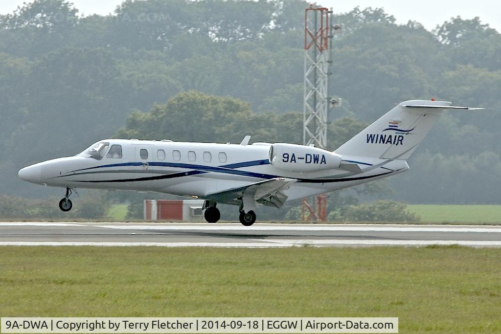 9A-DWA, 2008 Cessna 525A CitationJet CJ2+ C/N 525A-0412, At Luton