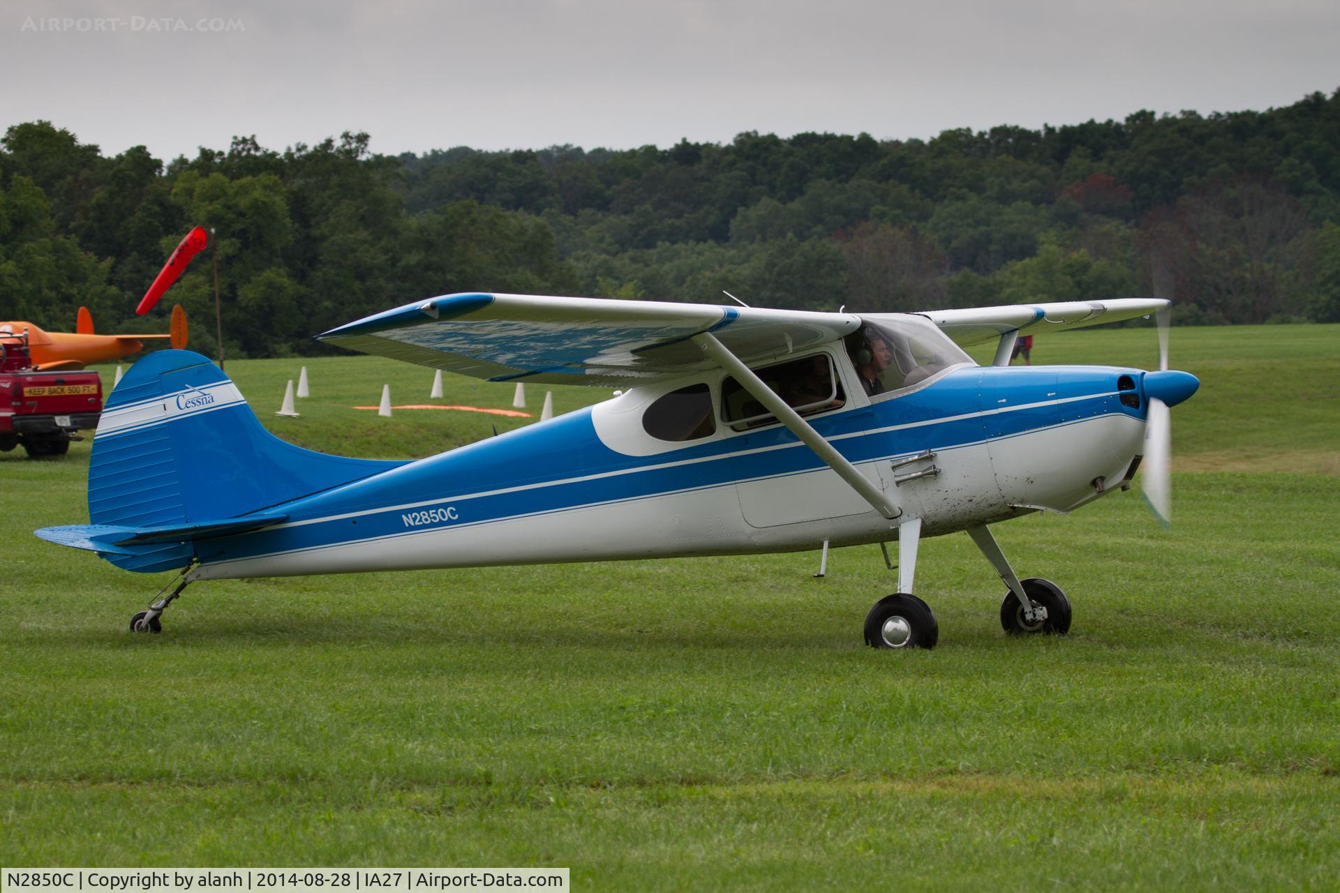 N2850C, 1954 Cessna 170B C/N 26393, Arriving at Antique Airfield, Blakesburg