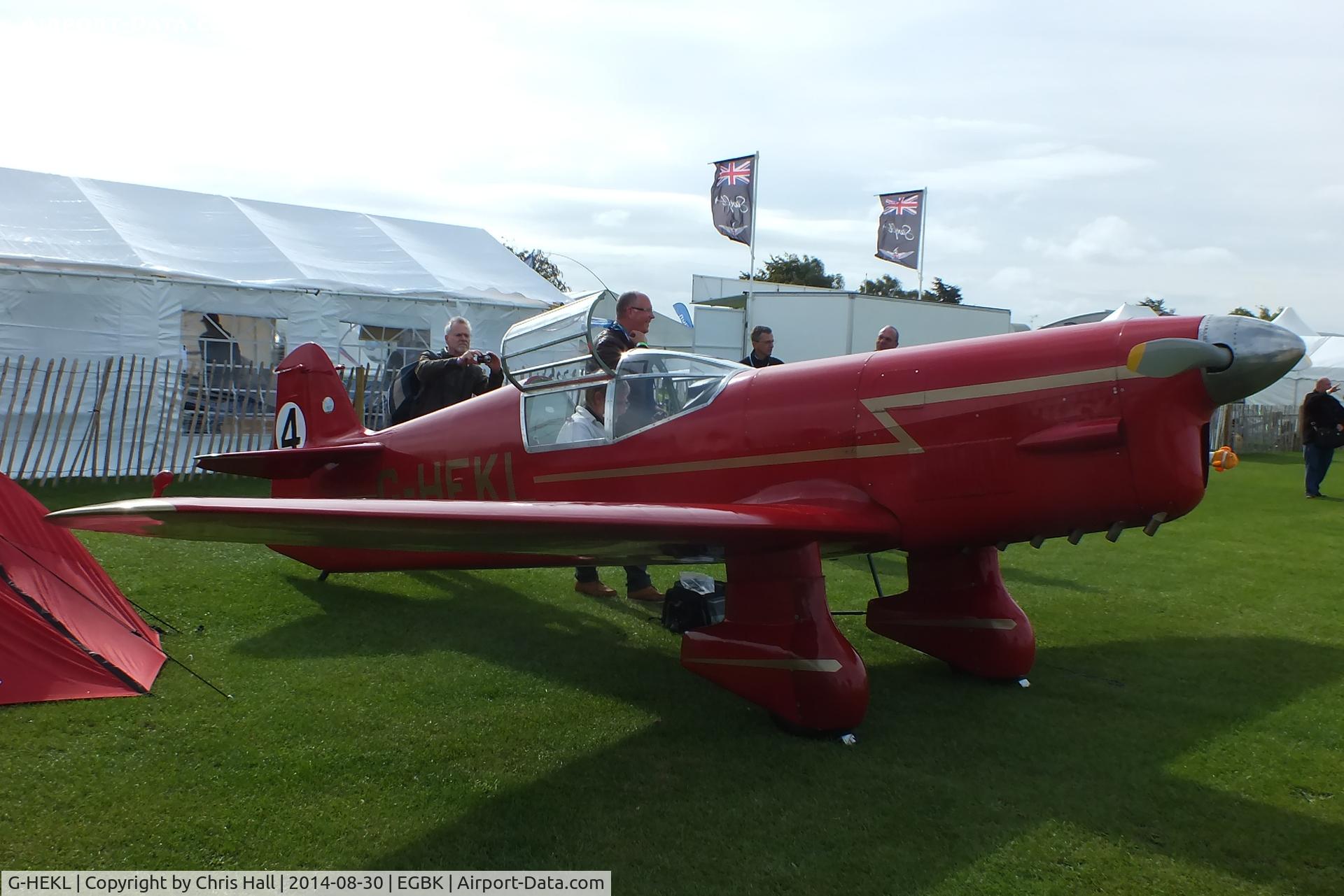 G-HEKL, 2008 Percival Mew Gull replica C/N PFA 013-14759, at the LAA Rally 2014, Sywell