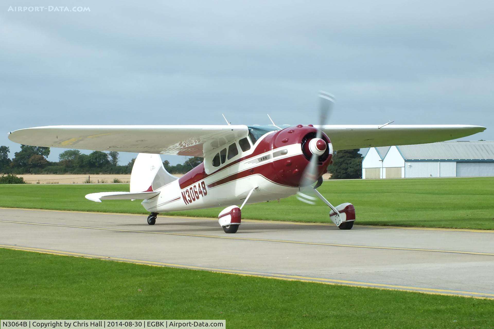 N3064B, 1952 Cessna 195B Businessliner C/N 7947, at the LAA Rally 2014, Sywell