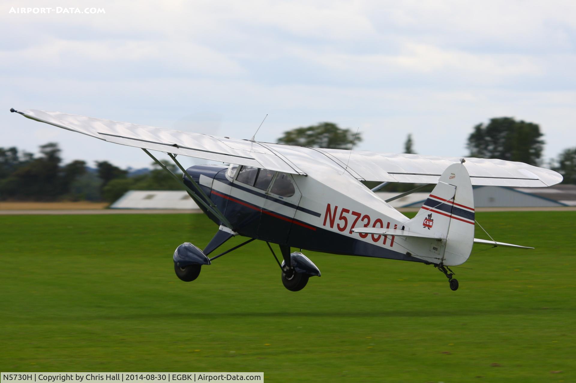 N5730H, 1949 Piper PA-16 Clipper C/N 16-342, at the LAA Rally 2014, Sywell