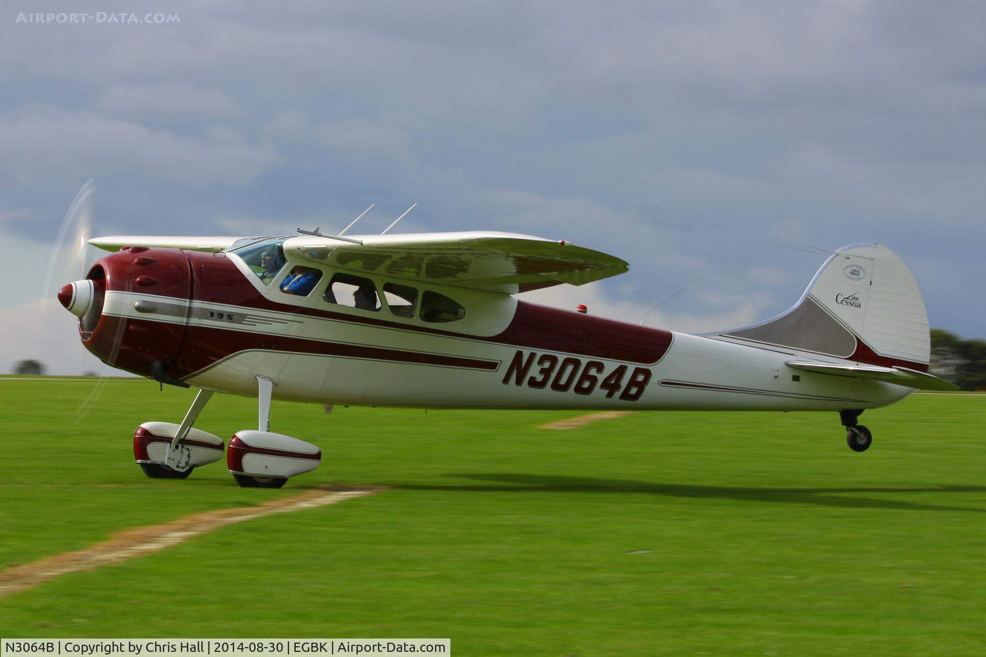 N3064B, 1952 Cessna 195B Businessliner C/N 7947, at the LAA Rally 2014, Sywell