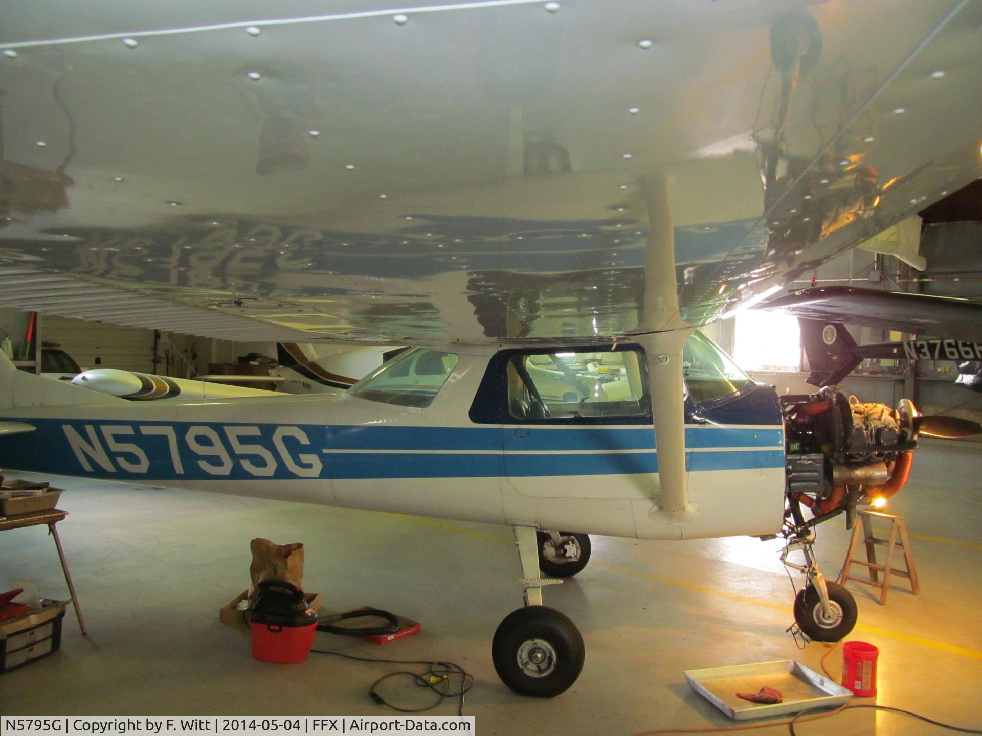 N5795G, 1969 Cessna 150K C/N 15071295, At annual inspection