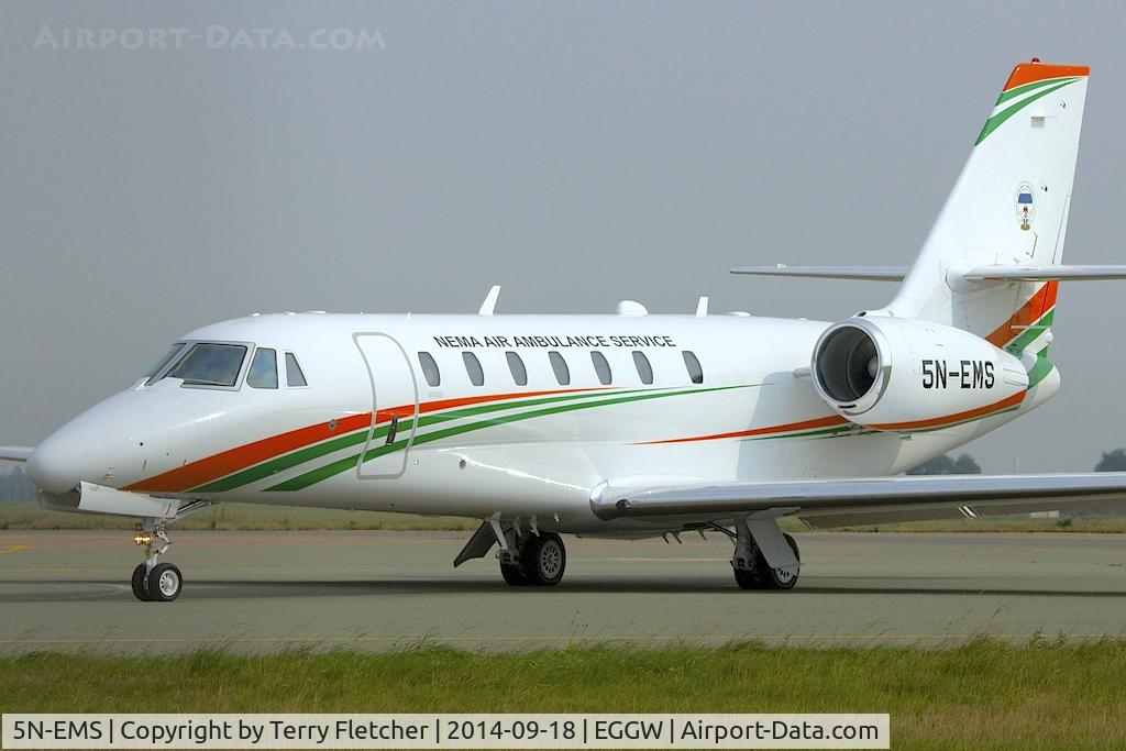 5N-EMS, 2010 Cessna 680 Citation Sovereign C/N 680-0342, At Luton