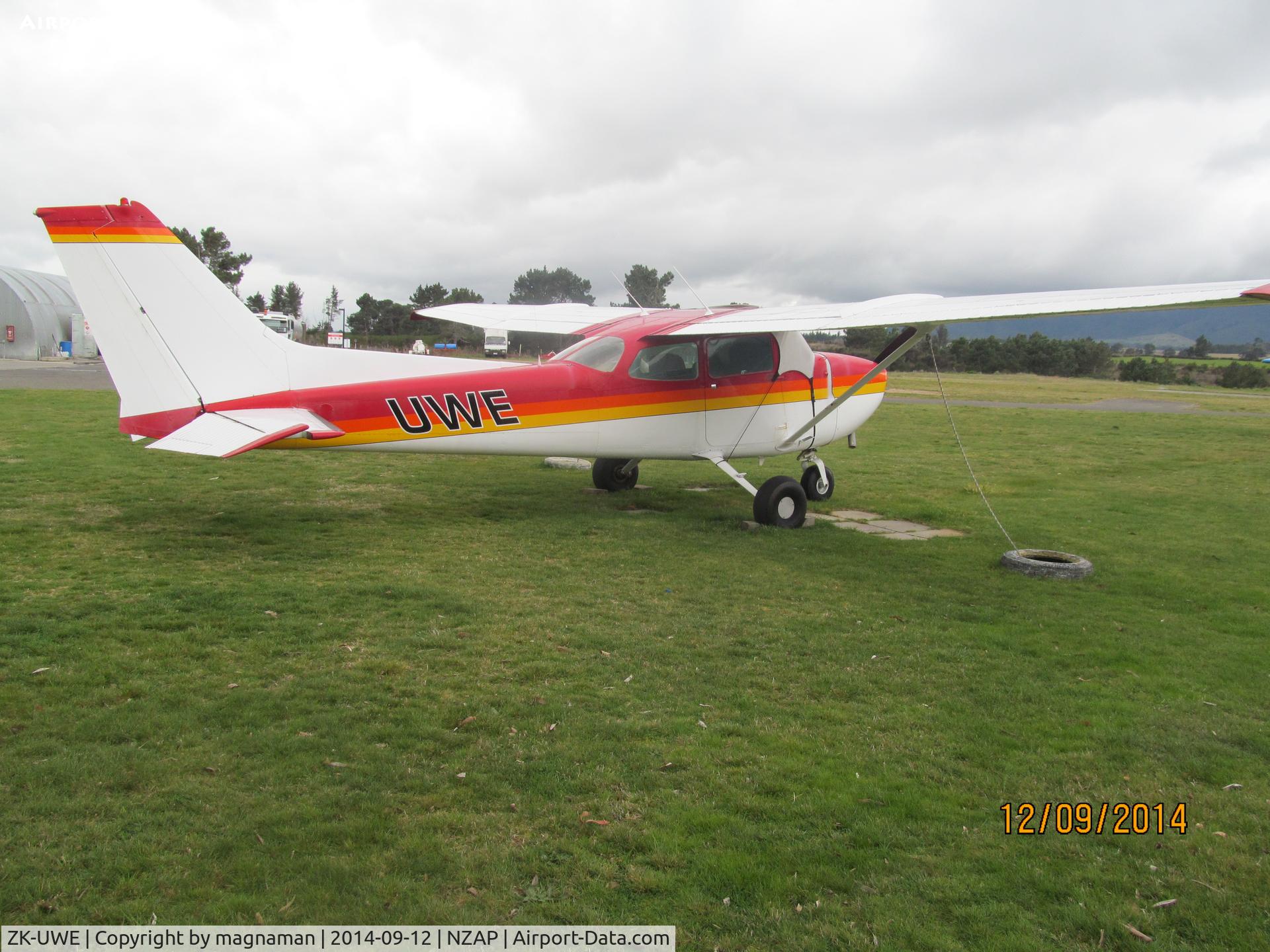 ZK-UWE, Cessna 172N C/N 17271209, bright c/s for dull aircraft