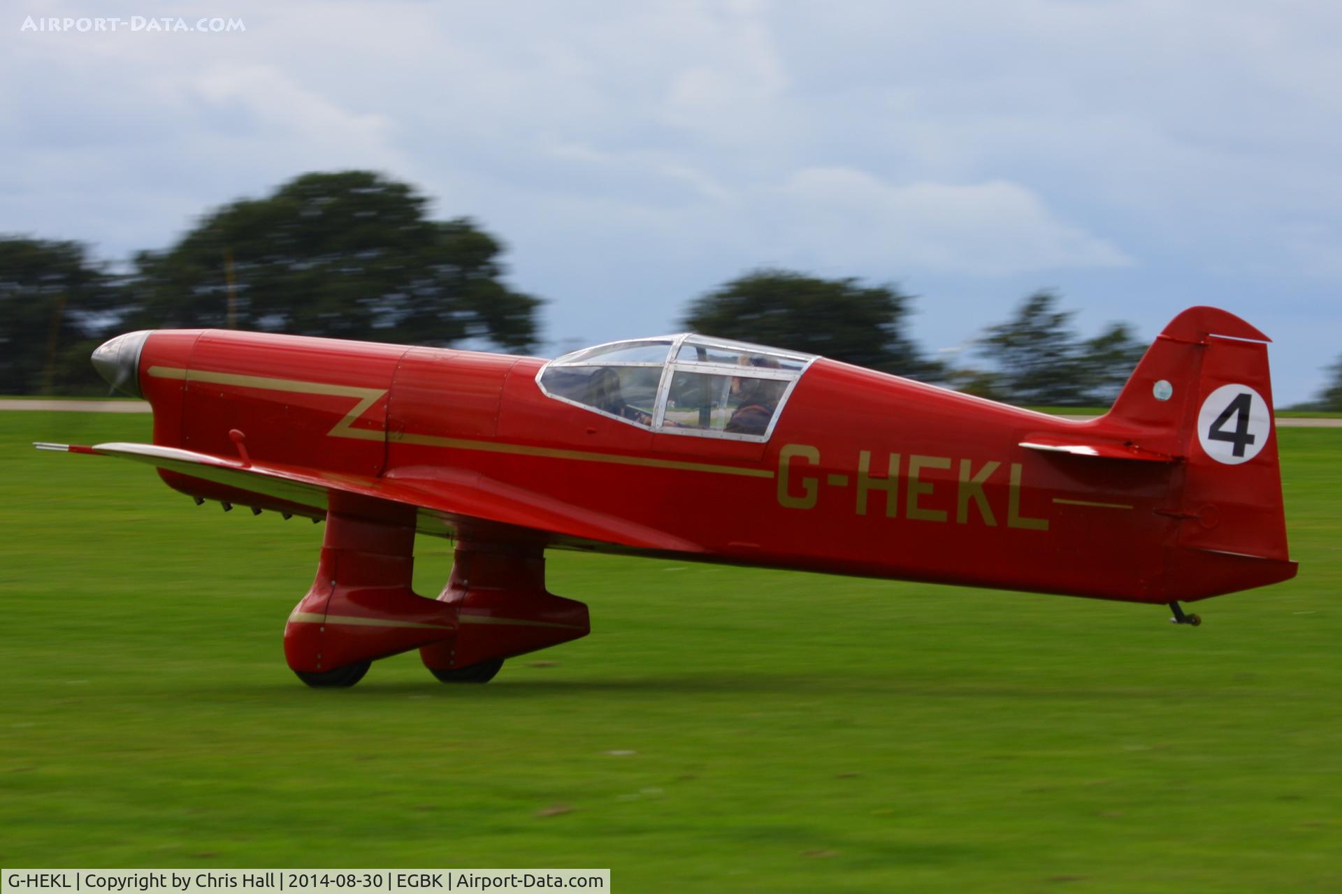 G-HEKL, 2008 Percival Mew Gull replica C/N PFA 013-14759, at the LAA Rally 2014, Sywell
