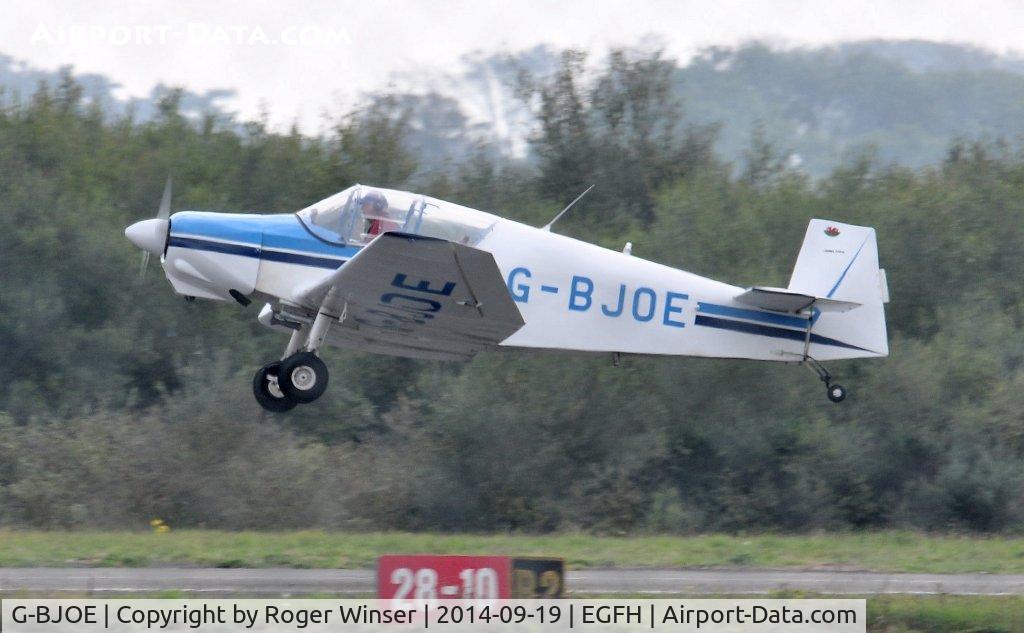 G-BJOE, 1960 Jodel (Wassmer) D-120A Paris-Nice C/N 177, Visiting Jodel D120 departing Runway 10. Previously registered F-BJIU.