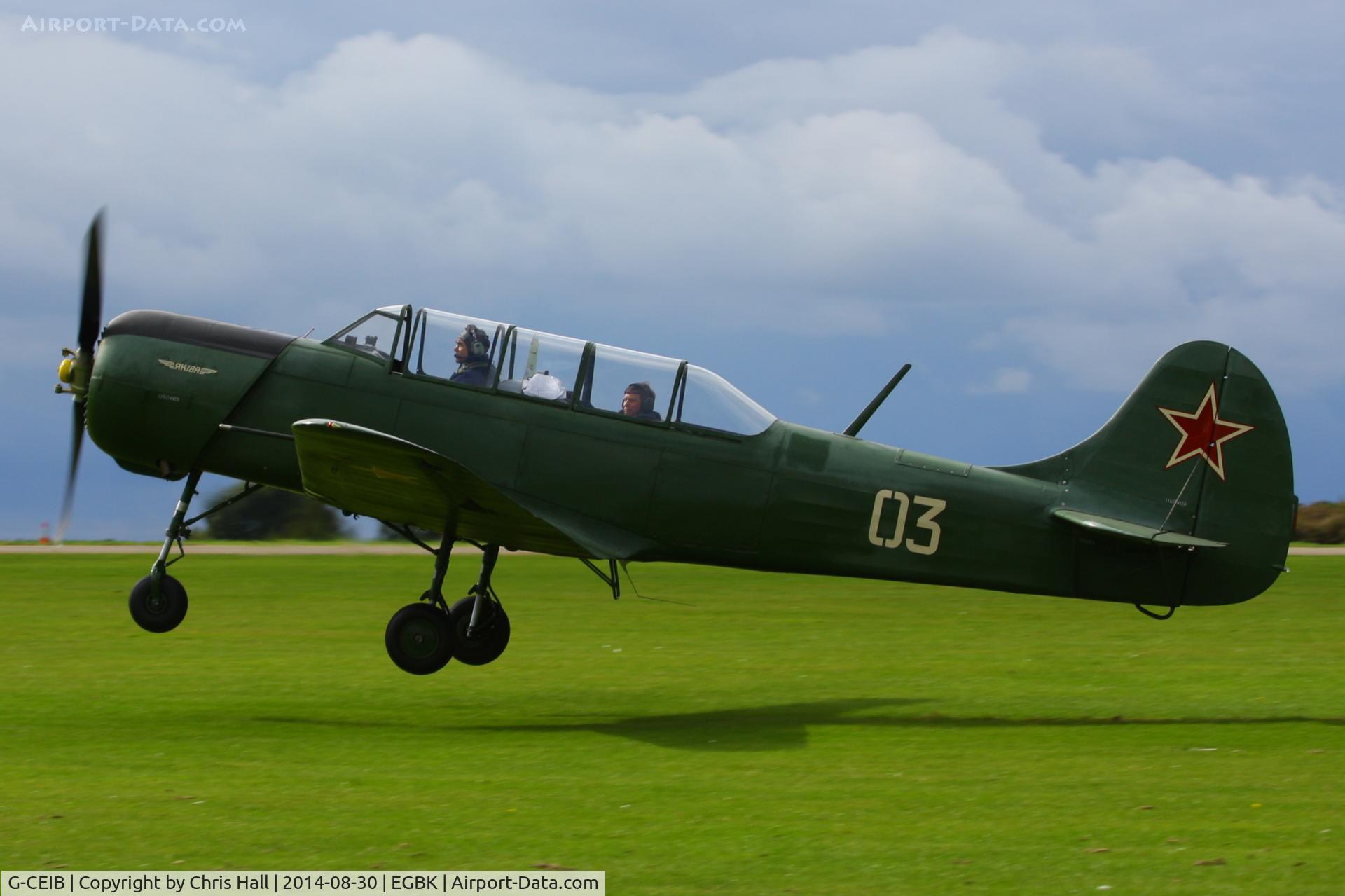 G-CEIB, 1958 Yakovlev Yak-18A C/N 1160403, at the LAA Rally 2014, Sywell