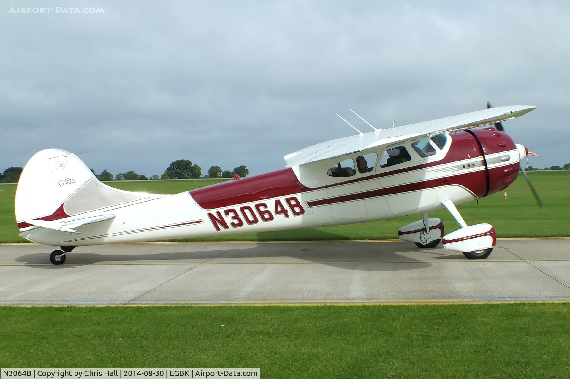 N3064B, 1952 Cessna 195B Businessliner C/N 7947, at the LAA Rally 2014, Sywell