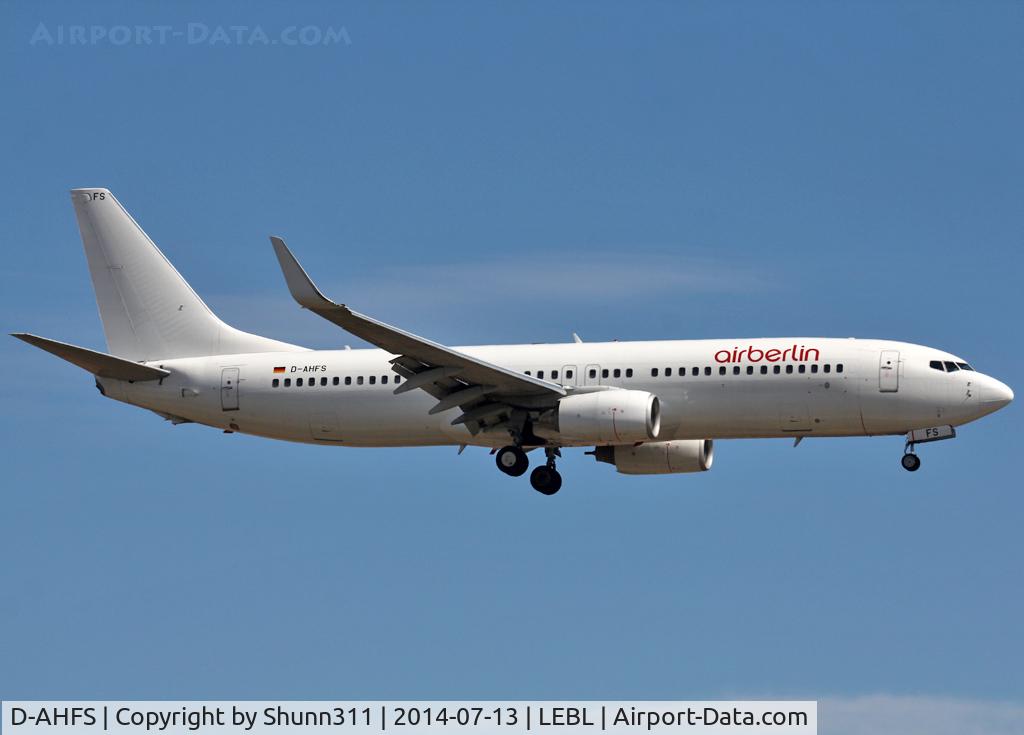 D-AHFS, 2000 Boeing 737-8K5 C/N 28623, Landing rwy 25R in all white with Air Berlin titles