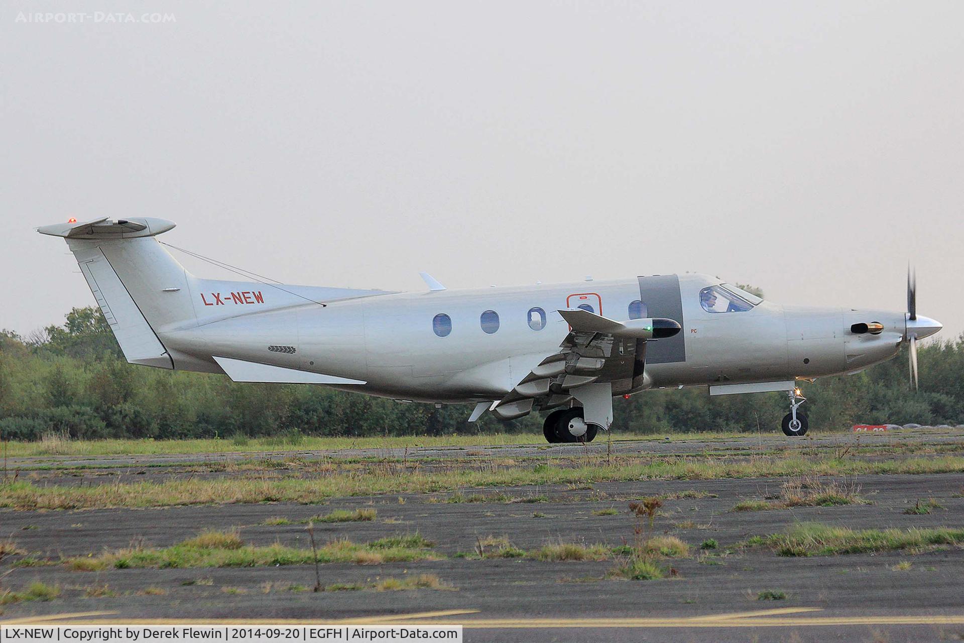 LX-NEW, 2009 Pilatus PC-12/47E C/N 1148, Visiting Pilatus PC-12/47E, Jetfly Aviation, Geneva based, previously HB-FRV, seen at the hold prior to take off.