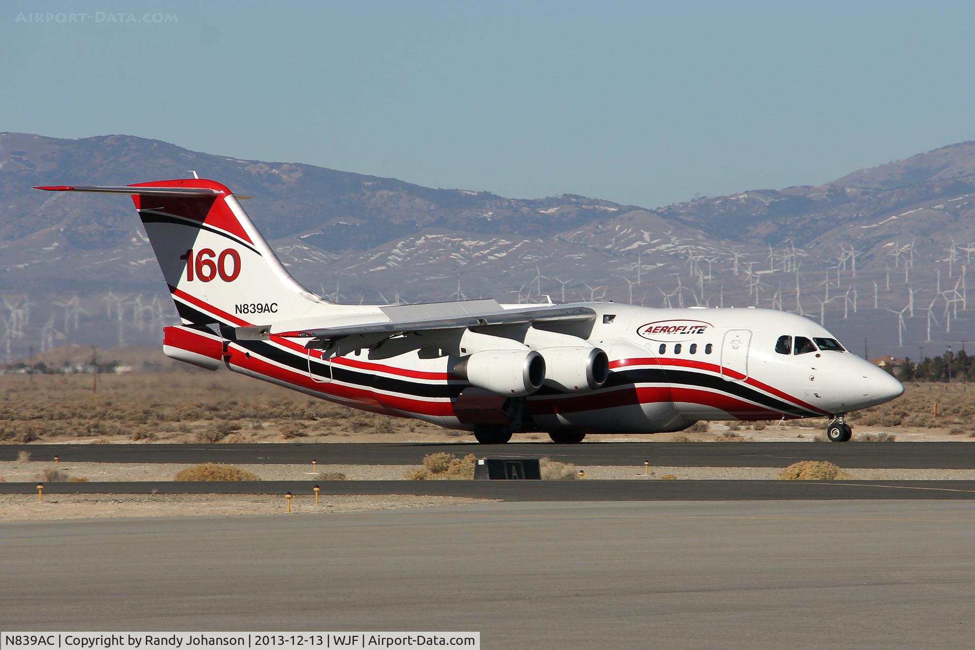 N839AC, 1995 British Aerospace Avro 146-RJ85A C/N E2270, AeroFlite Tanker 160 during USFS Certification Testing