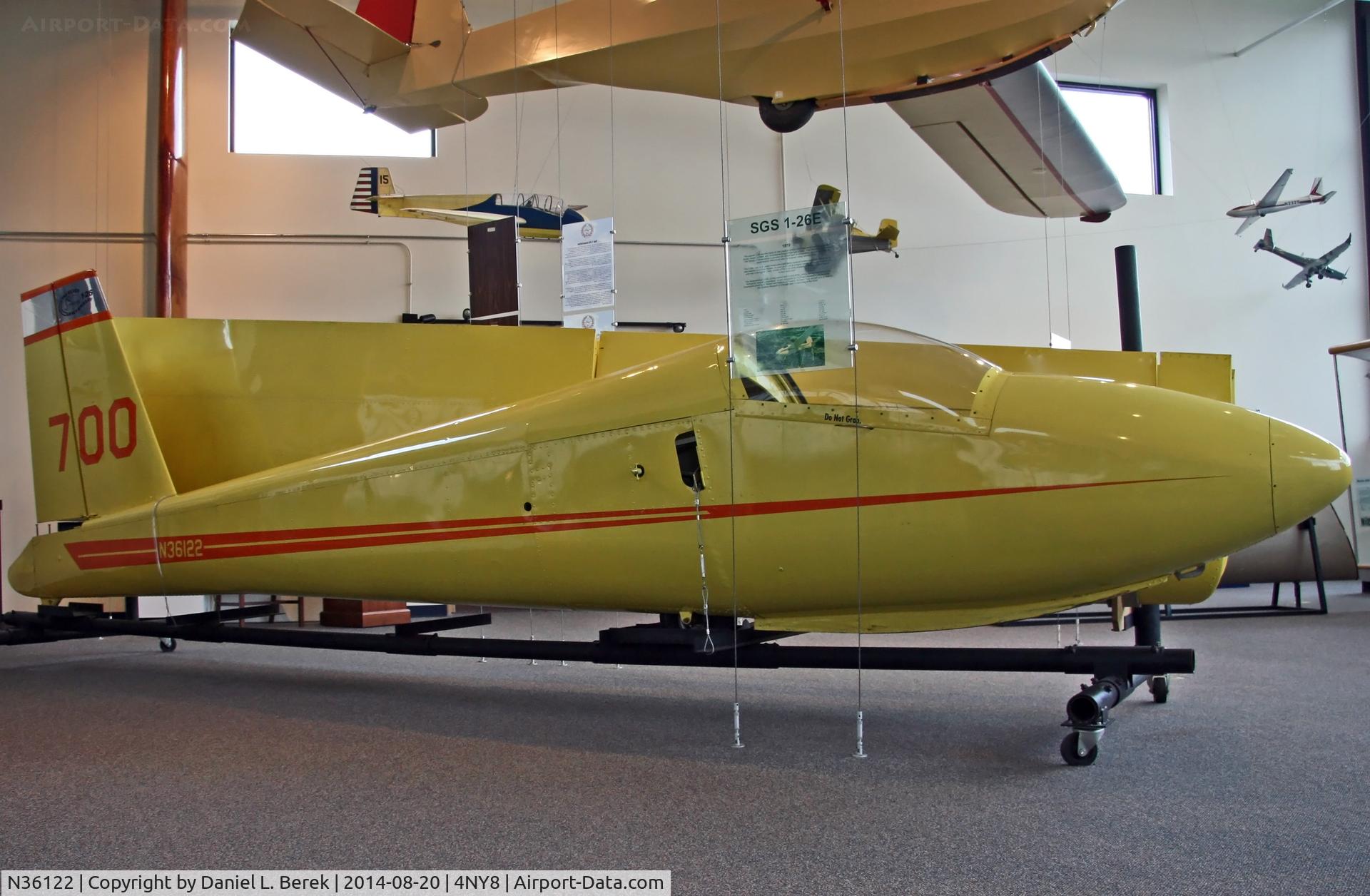 N36122, 1979 Schweizer SGS 1-26E C/N 700, Fine 1979 Schweizer glider on display at the National Soaring Museum.