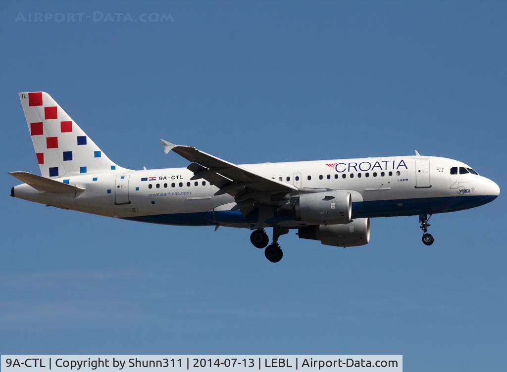 9A-CTL, 2000 Airbus A319-112 C/N 1252, Landing rwy 25R with additional '25 year' sticker