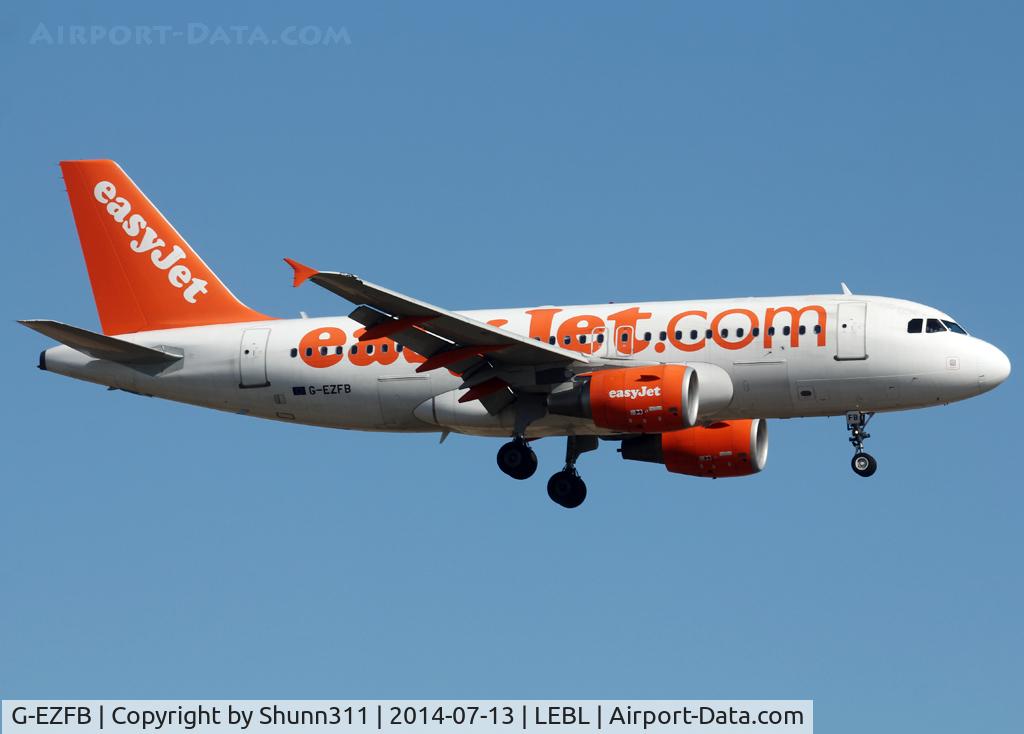 G-EZFB, 2009 Airbus A319-111 C/N 3799, Landing rwy 25R