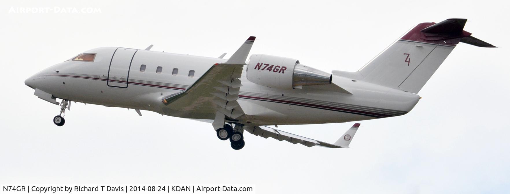 N74GR, 1982 Canadair Challenger 601 (CL-600-2A12) C/N 3001,  Danville Va.