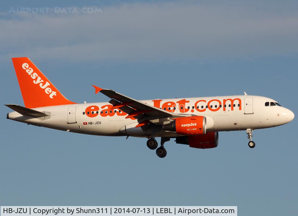 HB-JZU, 2005 Airbus A319-111 C/N 2402, Landing rwy 25R