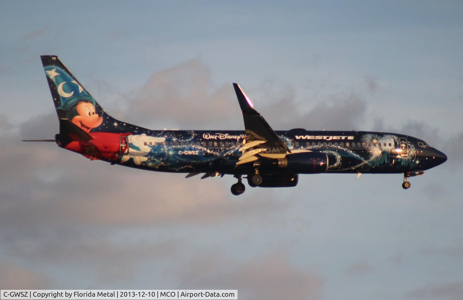 C-GWSZ, 2010 Boeing 737-8CT C/N 37092, West Jet Disney 737-800