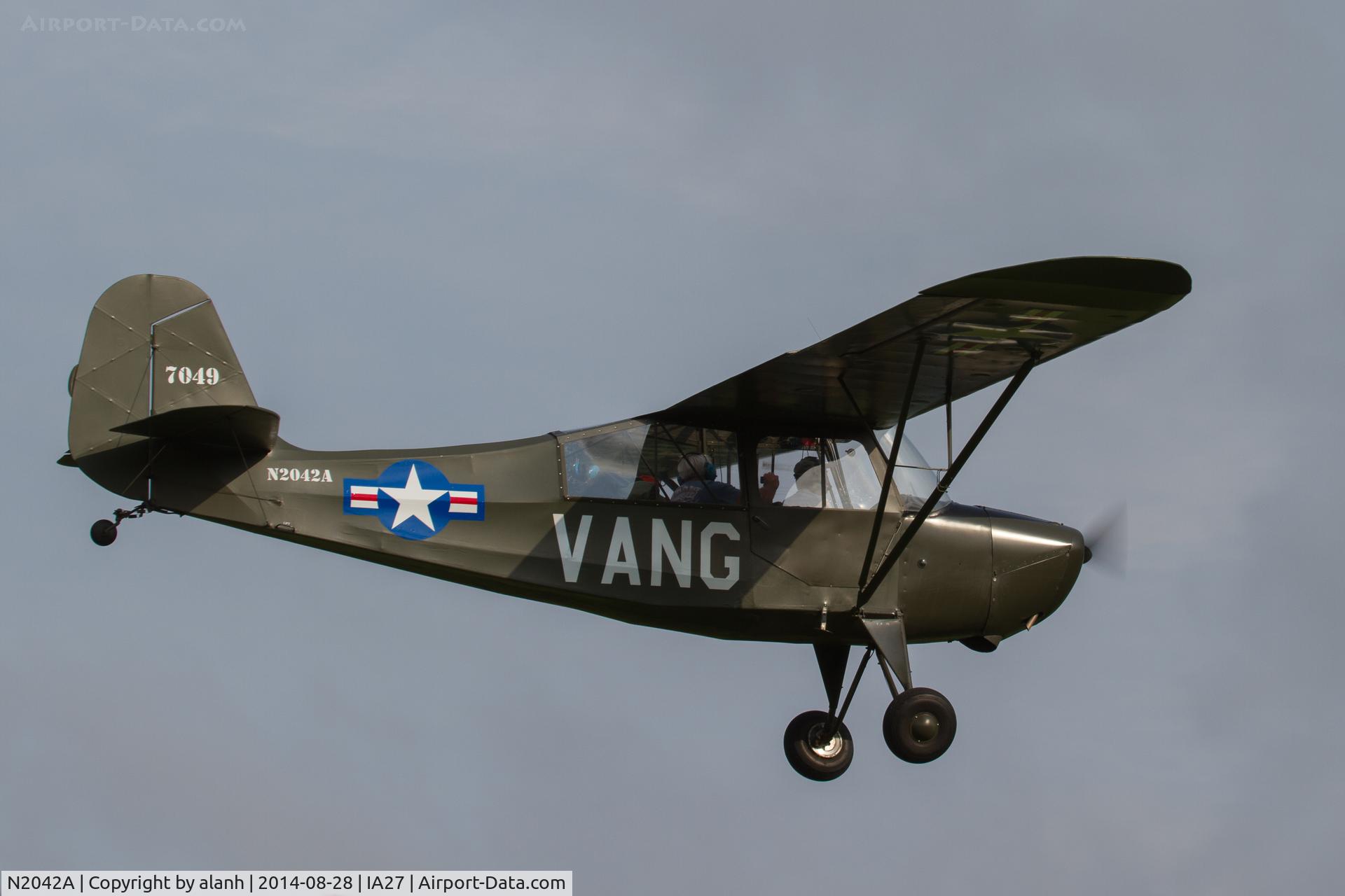 N2042A, 1947 Champion Aeronca 7BCM C/N 7BCM-431, On finals at Antique Airfield, Blakesburg
