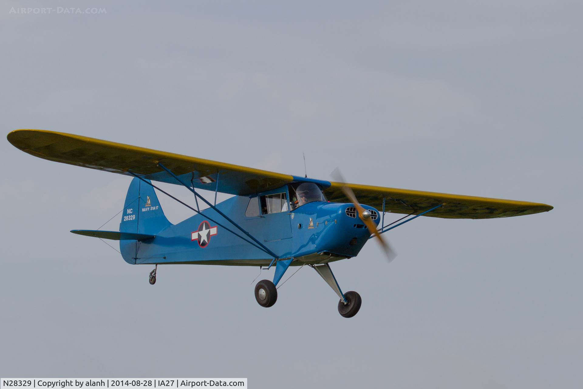 N28329, 1941 Interstate S-1A Cadet C/N 17, On finals at Antique Airfield, Blakesburg