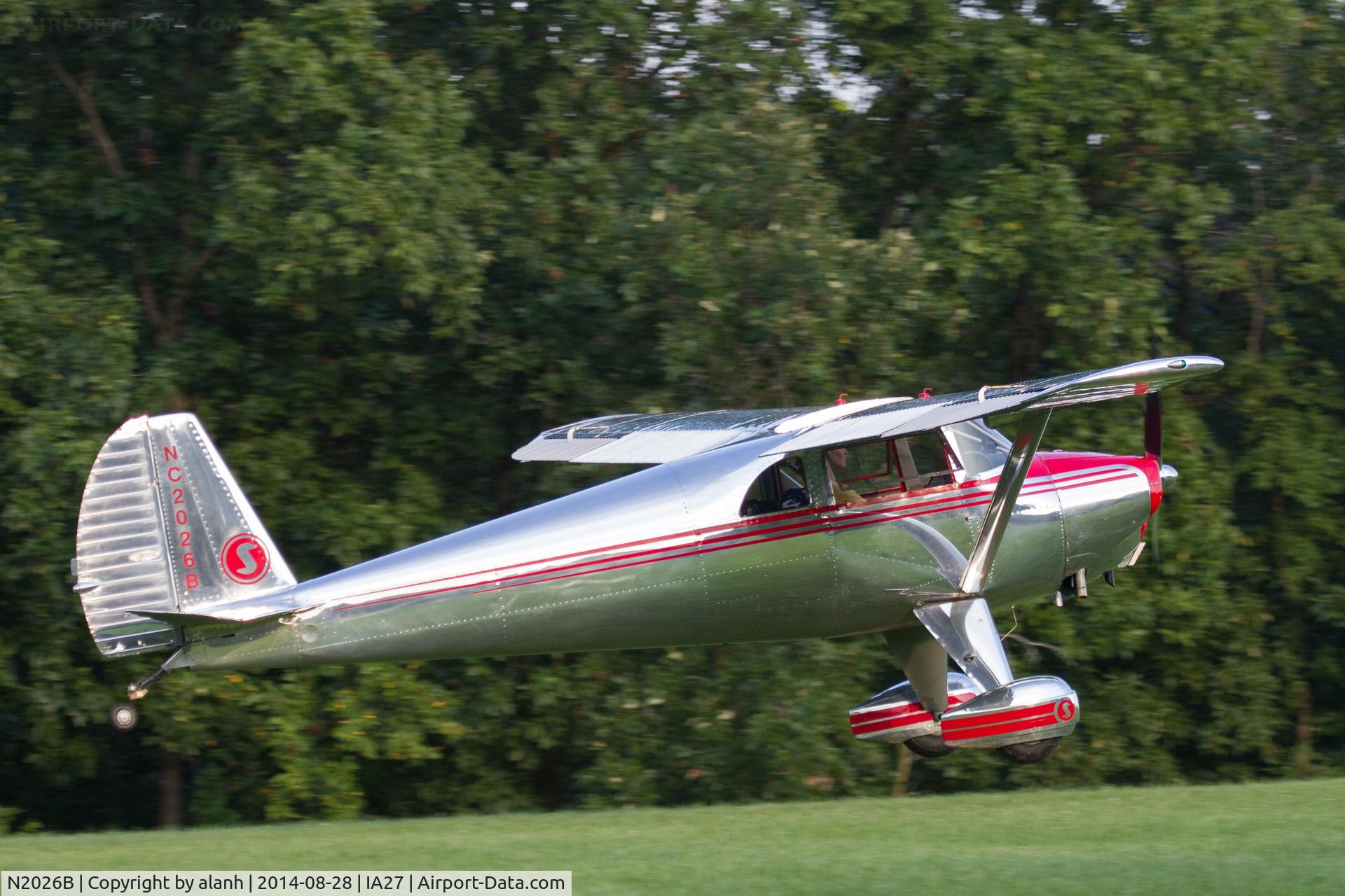N2026B, 1948 Luscombe 8A C/N 6453, On finals at Antique Airfield, Blakesburg