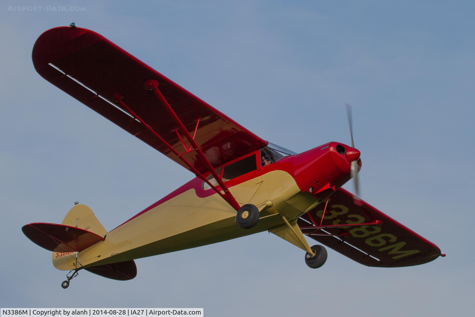 N3386M, Piper PA-12 Super Cruiser C/N 12-2057, At Antique Airfield, Blakesburg