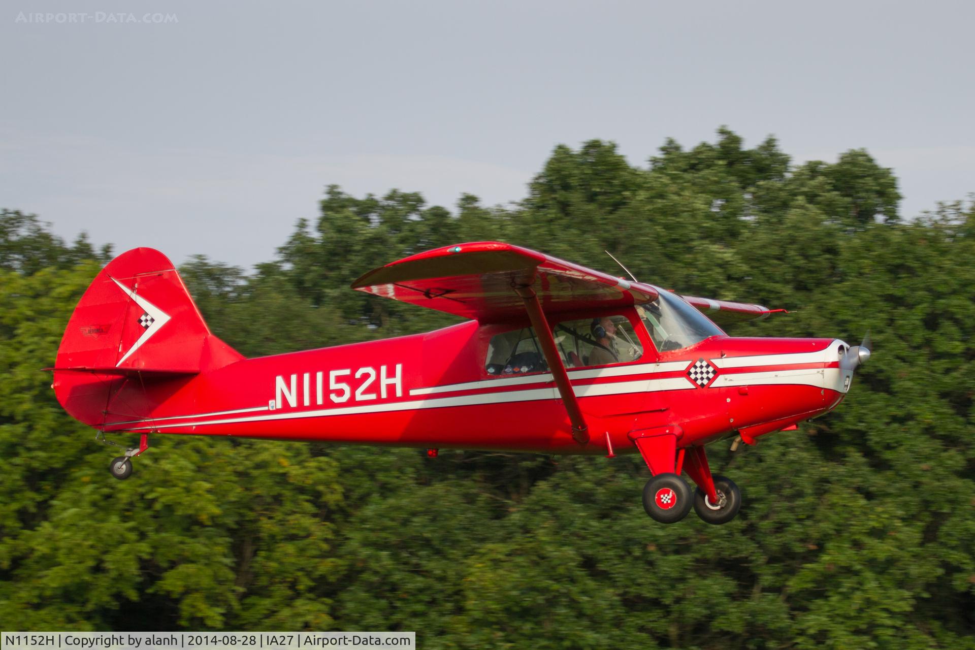 N1152H, 1948 Aeronca 15AC Sedan C/N 15AC-165, On finals at Antique Airfield, Blakesburg