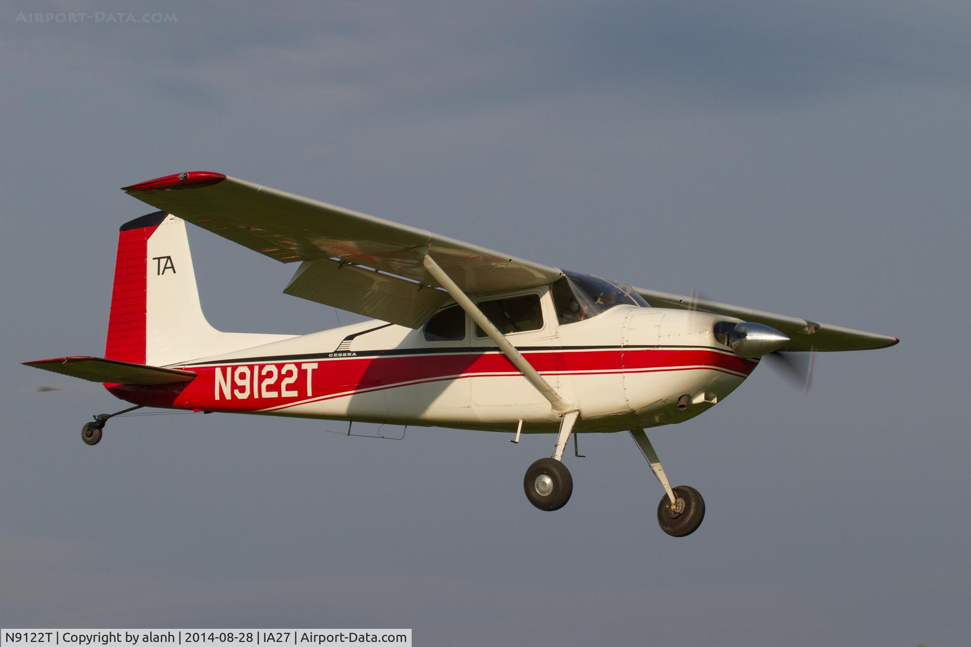 N9122T, 1959 Cessna 180B C/N 50622, On finals at Antique Airfield, Blakesburg