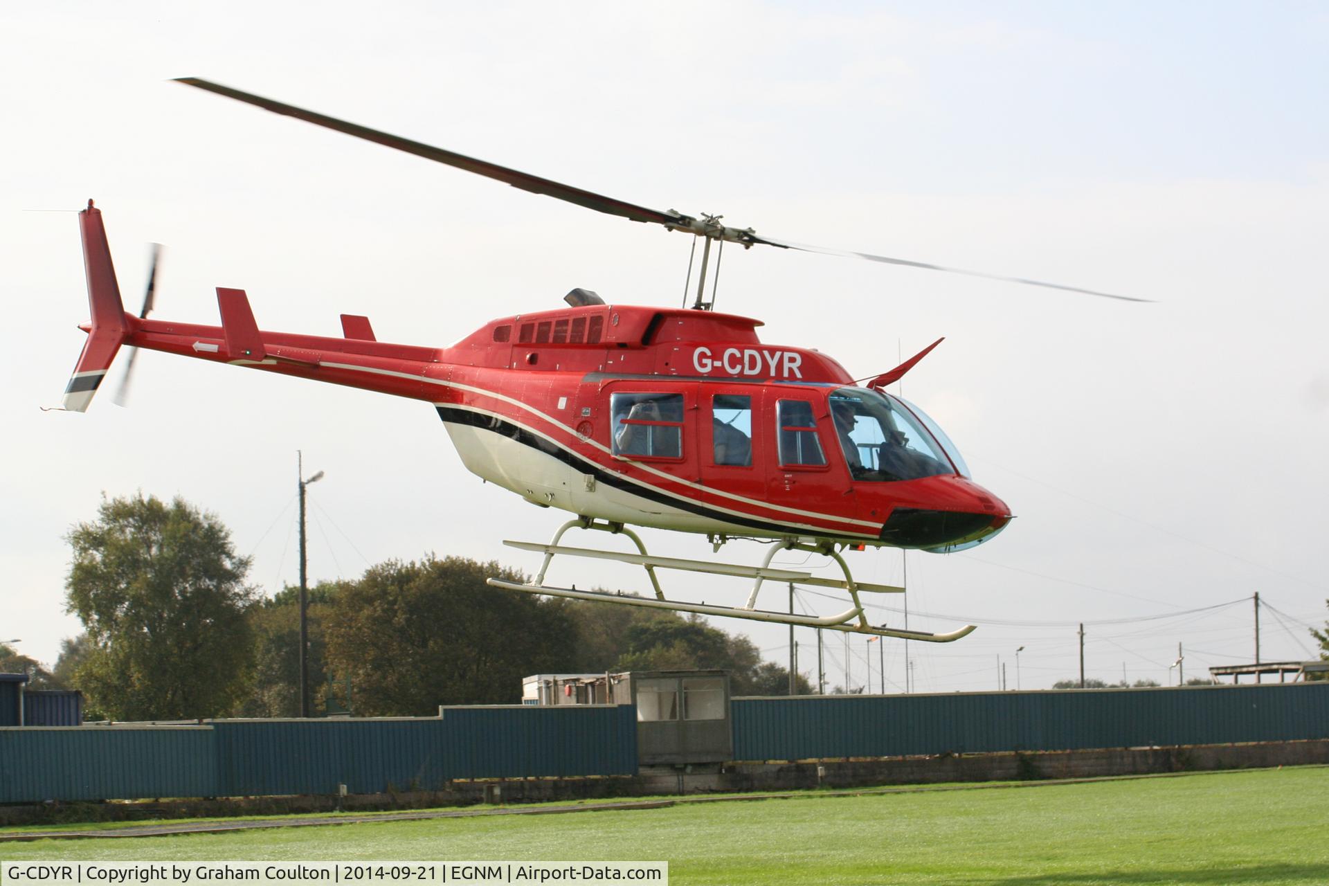 G-CDYR, 1988 Bell 206L-3 LongRanger III C/N 51237, Helicopter experience 21/09/2014 at Heli-jet Aviation, near Leeds Bradford Airport