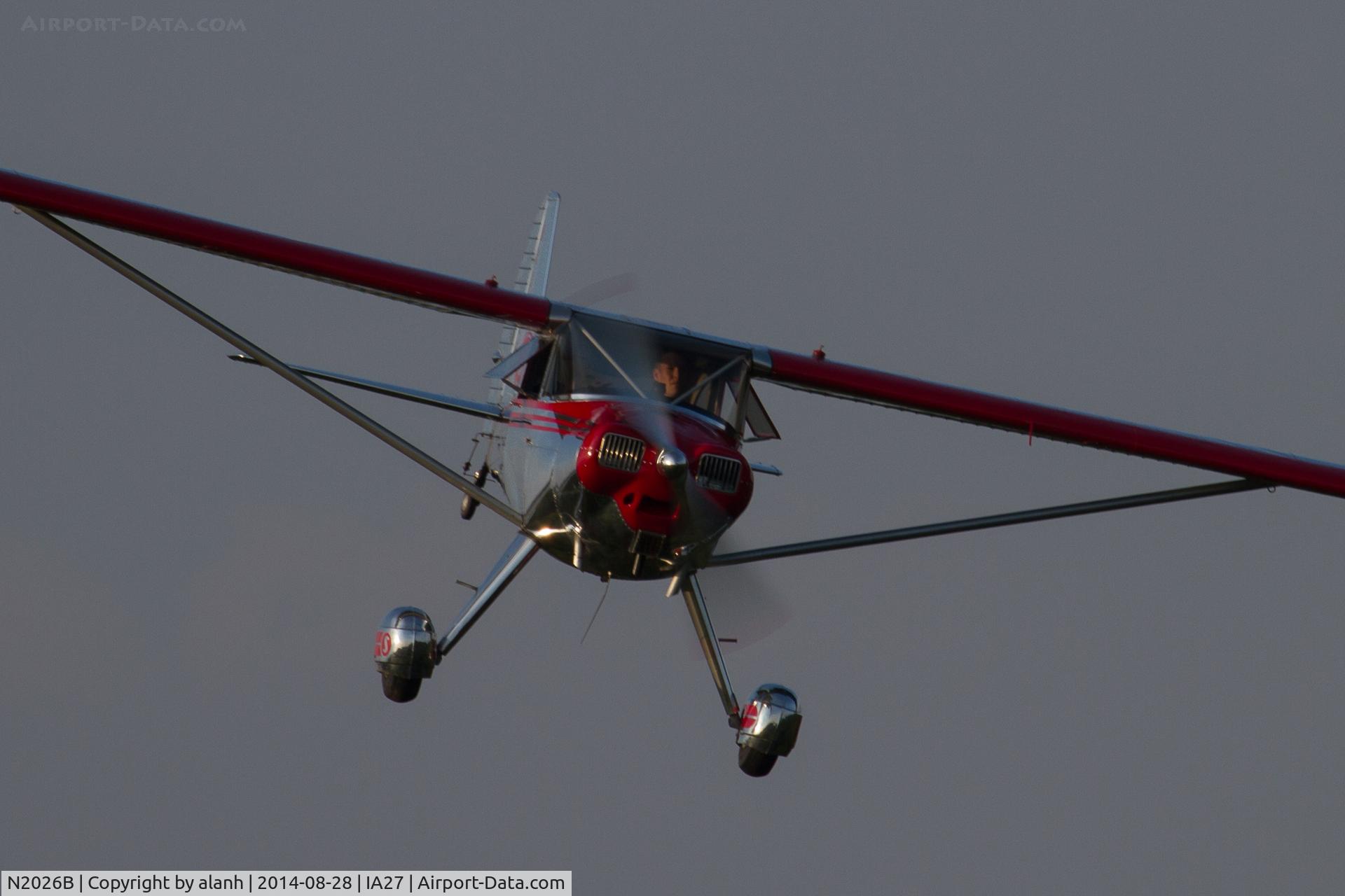 N2026B, 1948 Luscombe 8A C/N 6453, On finals at Antique Airfield, Blakesburg