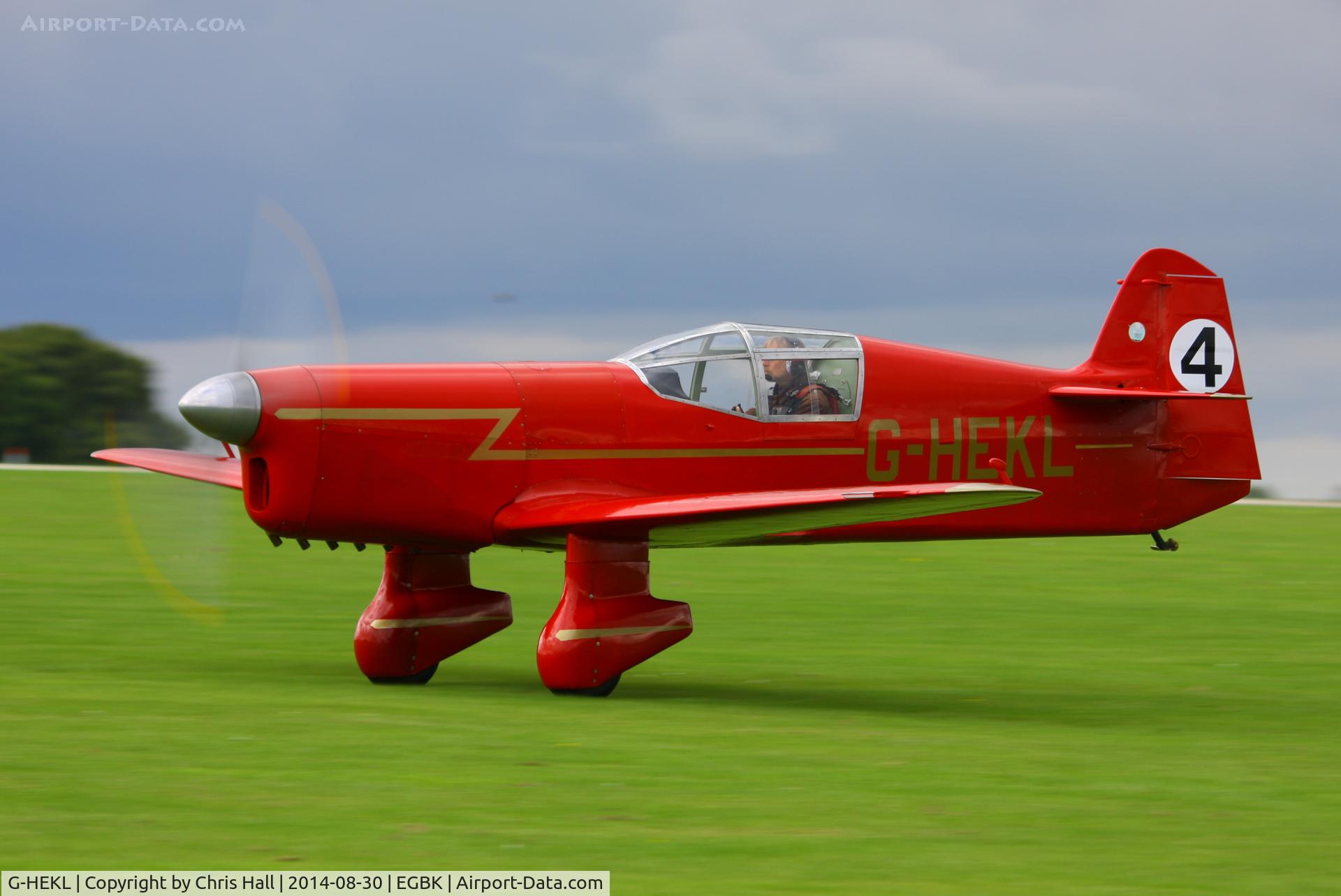 G-HEKL, 2008 Percival Mew Gull replica C/N PFA 013-14759, at the LAA Rally 2014, Sywell
