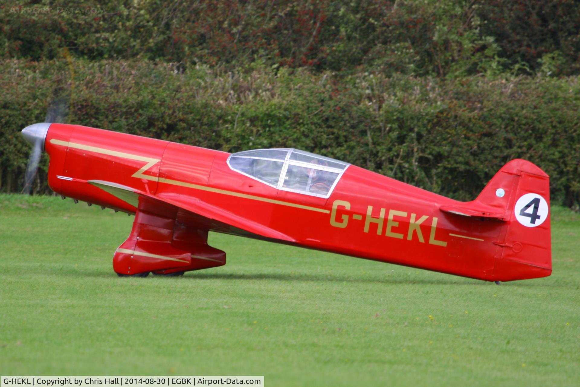 G-HEKL, 2008 Percival Mew Gull replica C/N PFA 013-14759, at the LAA Rally 2014, Sywell
