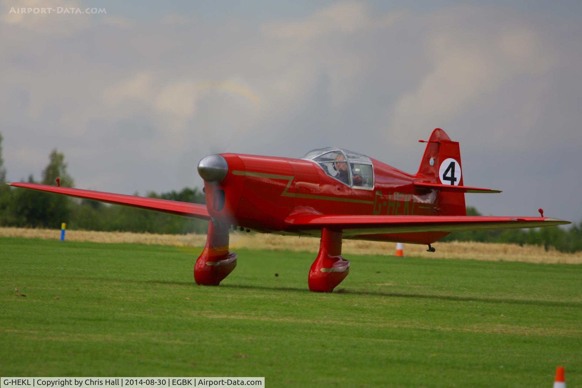 G-HEKL, 2008 Percival Mew Gull replica C/N PFA 013-14759, at the LAA Rally 2014, Sywell