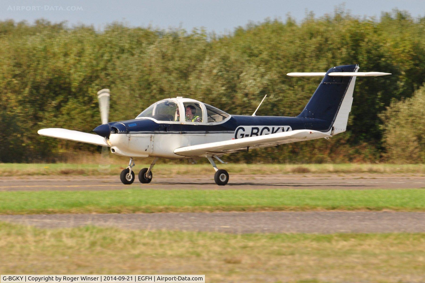 G-BGKY, 1978 Piper PA-38-112 Tomahawk Tomahawk C/N 38-78A0737, Resident Tomahawk operated by Cambrian Flying Club departing Runway 22 for a local flight.