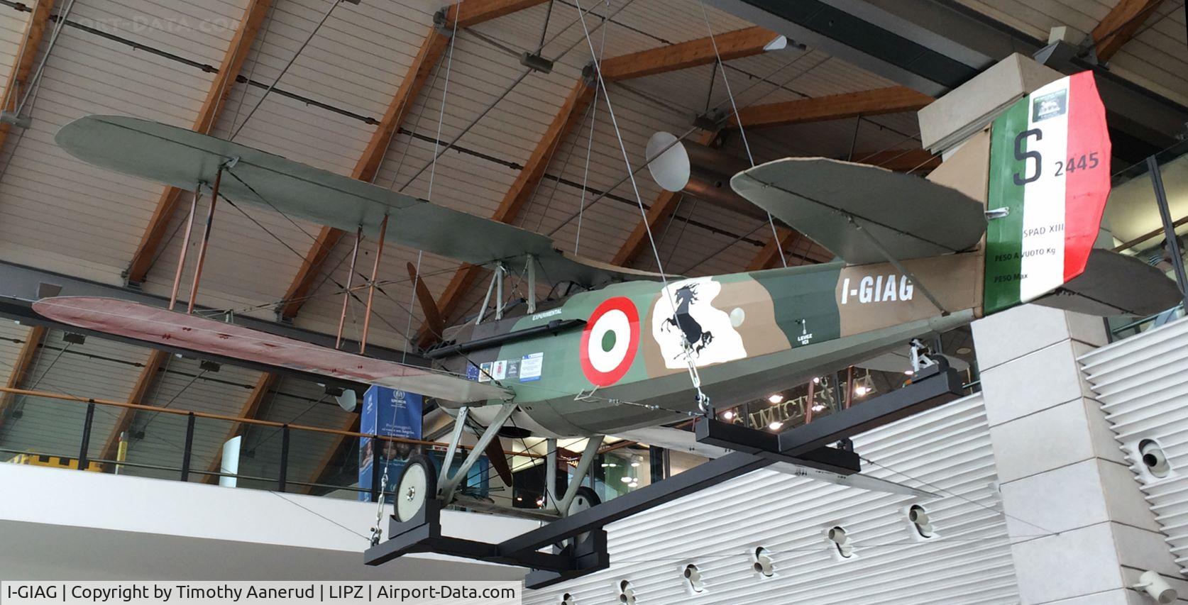 I-GIAG, SPAD S-XIII Replica C/N 1 (I-GIAG), Experimental Armature built SPAD XIII (REPLICA), in the terminal at the Marco Polo Airport, Venice, Italy.