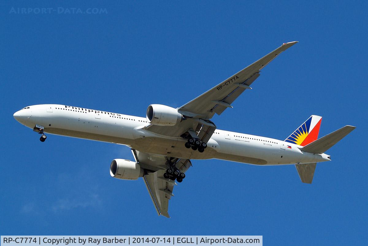 RP-C7774, 2012 Boeing 777-3F6/ER C/N 35556, Boeing 777-3F6ER [35556] (Philippines Airlines) Home~G 14/07/2014. On approach 27R.