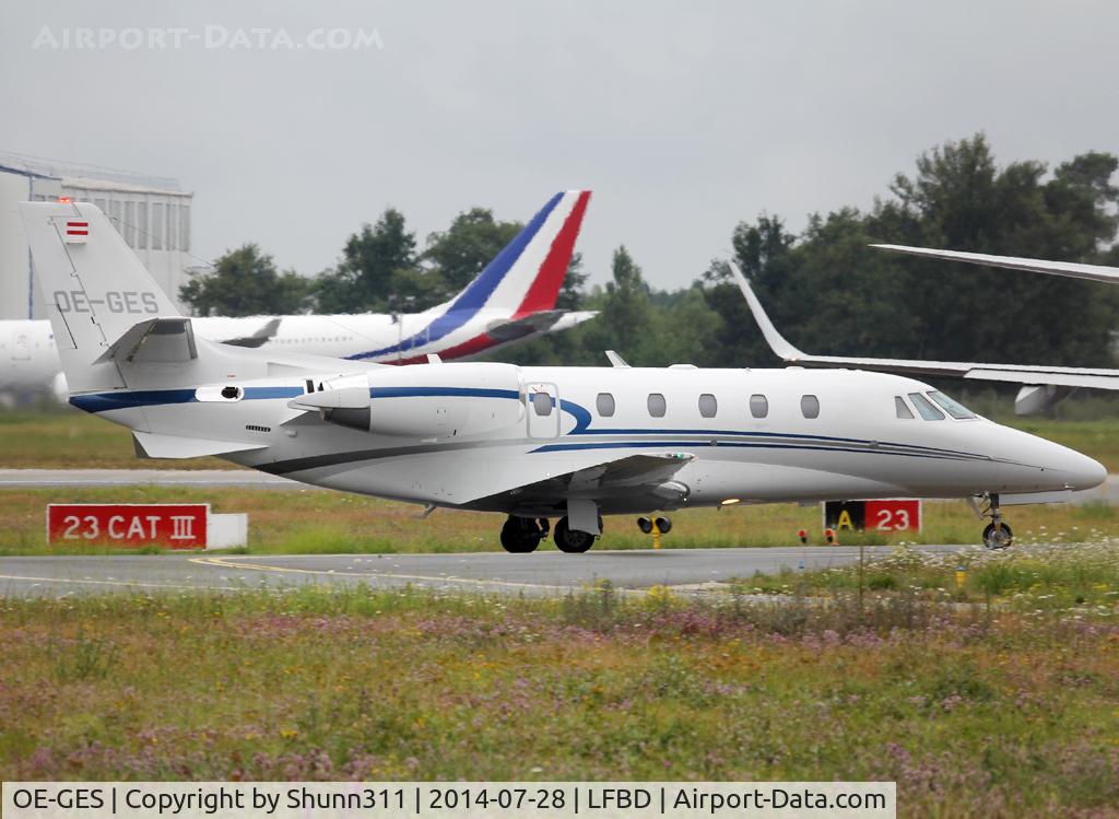 OE-GES, 2009 Cessna 560XL Citation XLS+ C/N 560-6036, Taxiing to the General Aviation area...