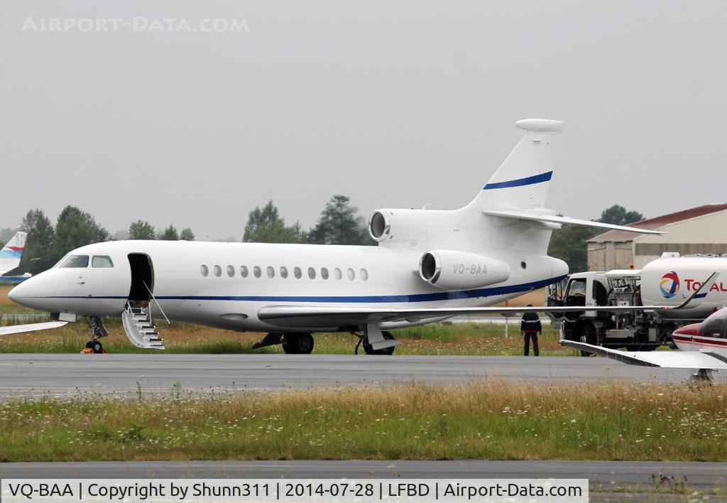 VQ-BAA, 2008 Dassault Falcon 7X C/N 46, Parked at the General Aviation area
