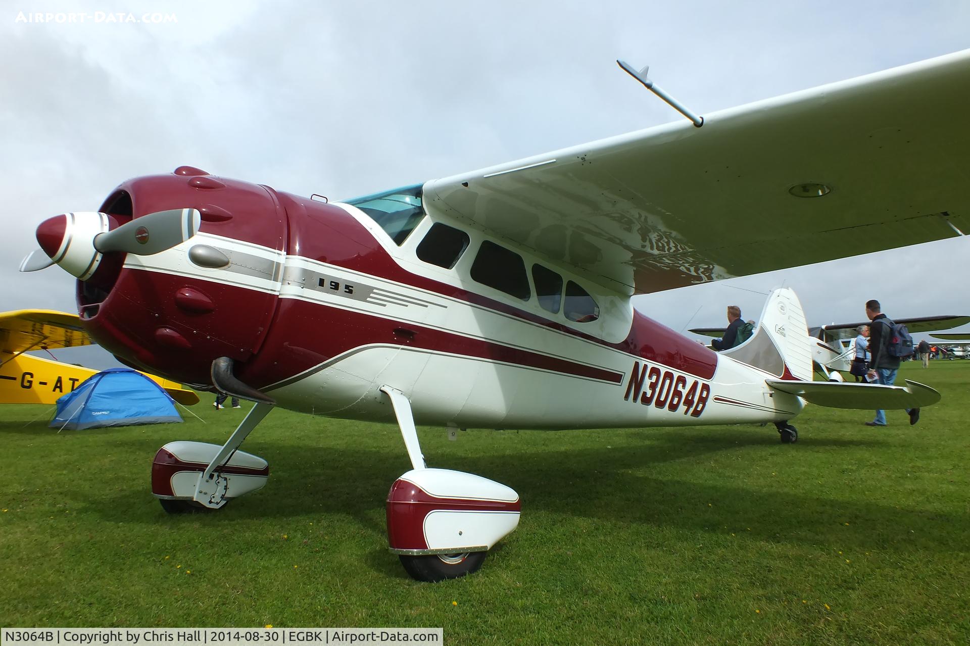 N3064B, 1952 Cessna 195B Businessliner C/N 7947, at the LAA Rally 2014, Sywell