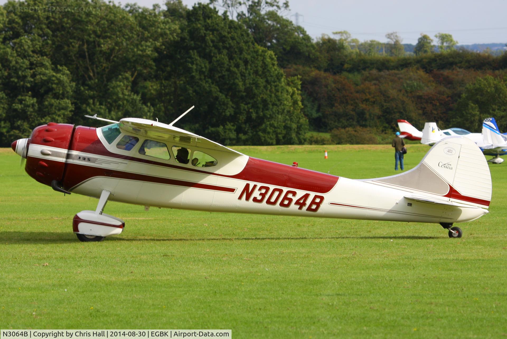 N3064B, 1952 Cessna 195B Businessliner C/N 7947, at the LAA Rally 2014, Sywell