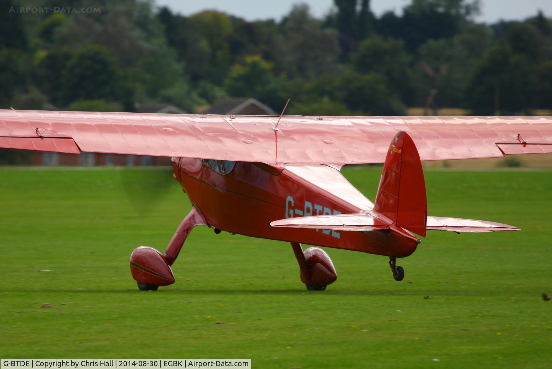 G-BTDE, 1940 Cessna C-165 Airmaster C/N 551, at the LAA Rally 2014, Sywell