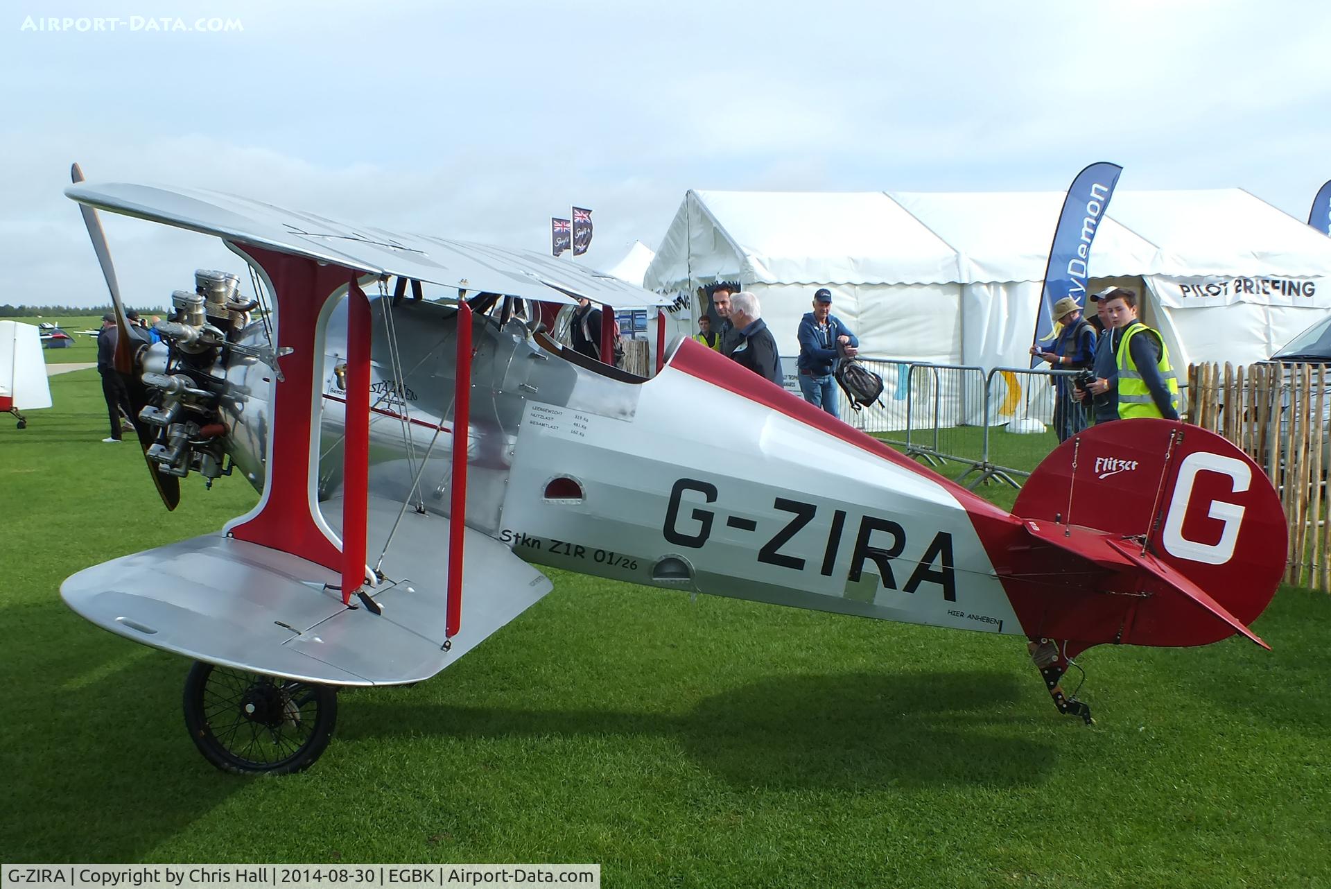 G-ZIRA, 2008 Flitzer Z-1RA Stummelflitzer C/N PFA 342-14596, at the LAA Rally 2014, Sywell