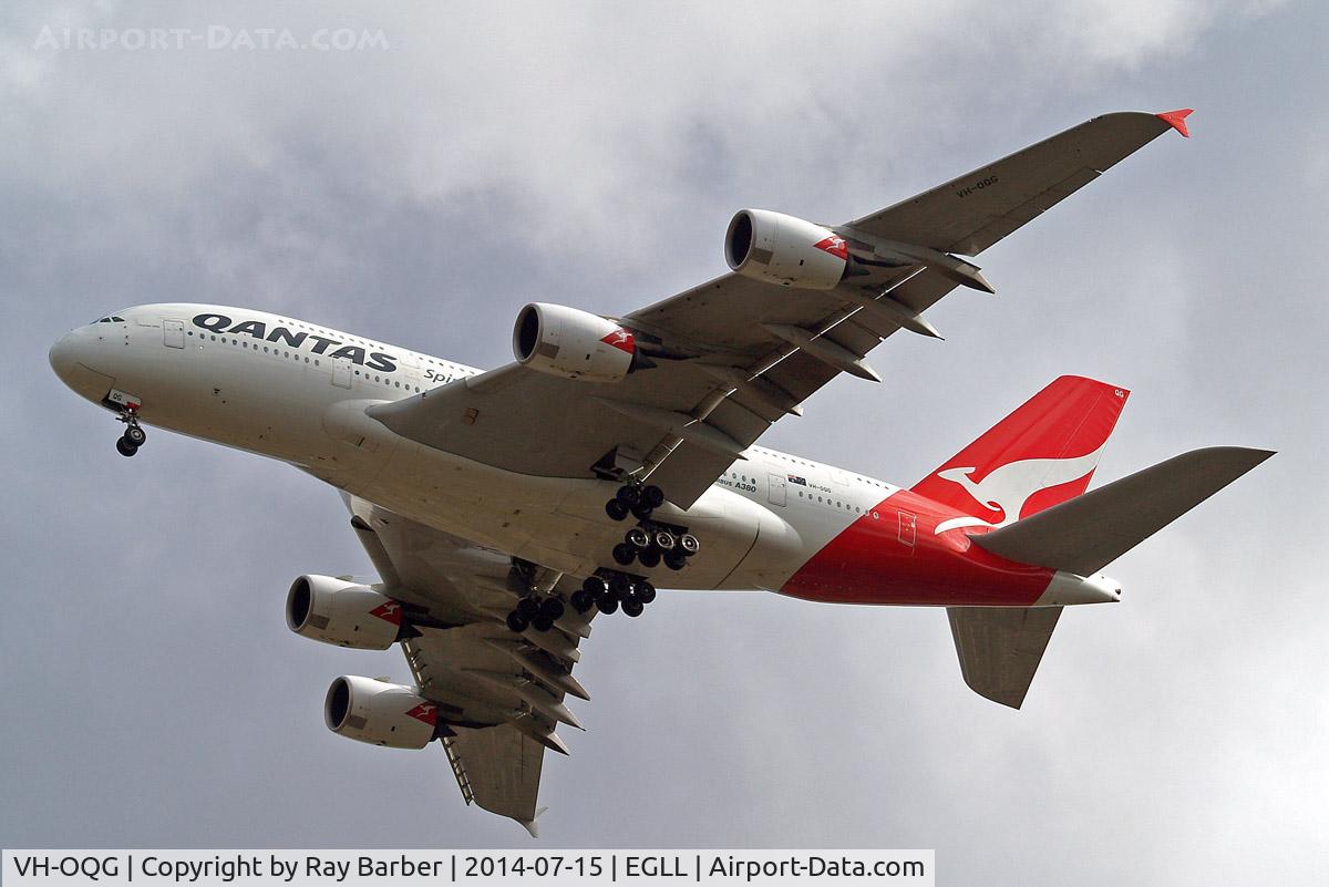 VH-OQG, 2009 Airbus A380-842 C/N 047, Airbus A380-841 [047] (QANTAS) Home~G 15/07/2014. On approach 27R.