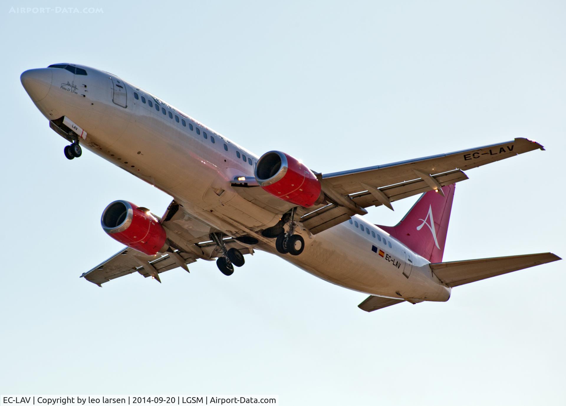 EC-LAV, 1989 Boeing 737-408 C/N 24352, Samos 20.9.14
